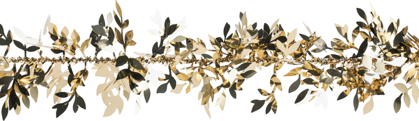 Glitter liten visteria blad champagne 90mm*2m