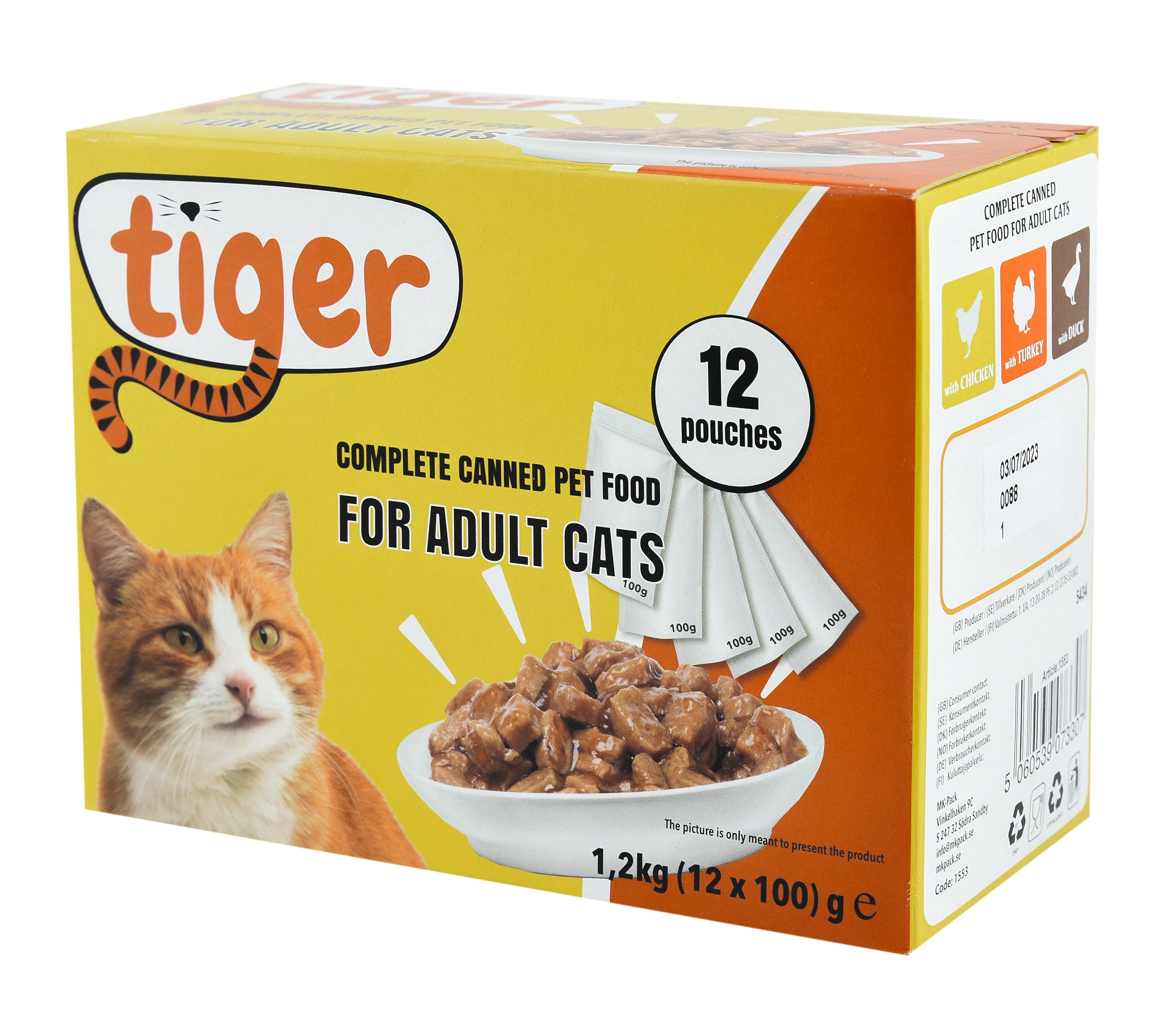 Menybox blötfoder Tiger