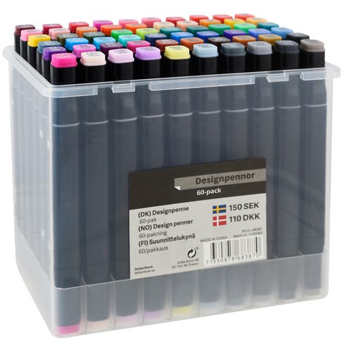 Designpennor 60-pack