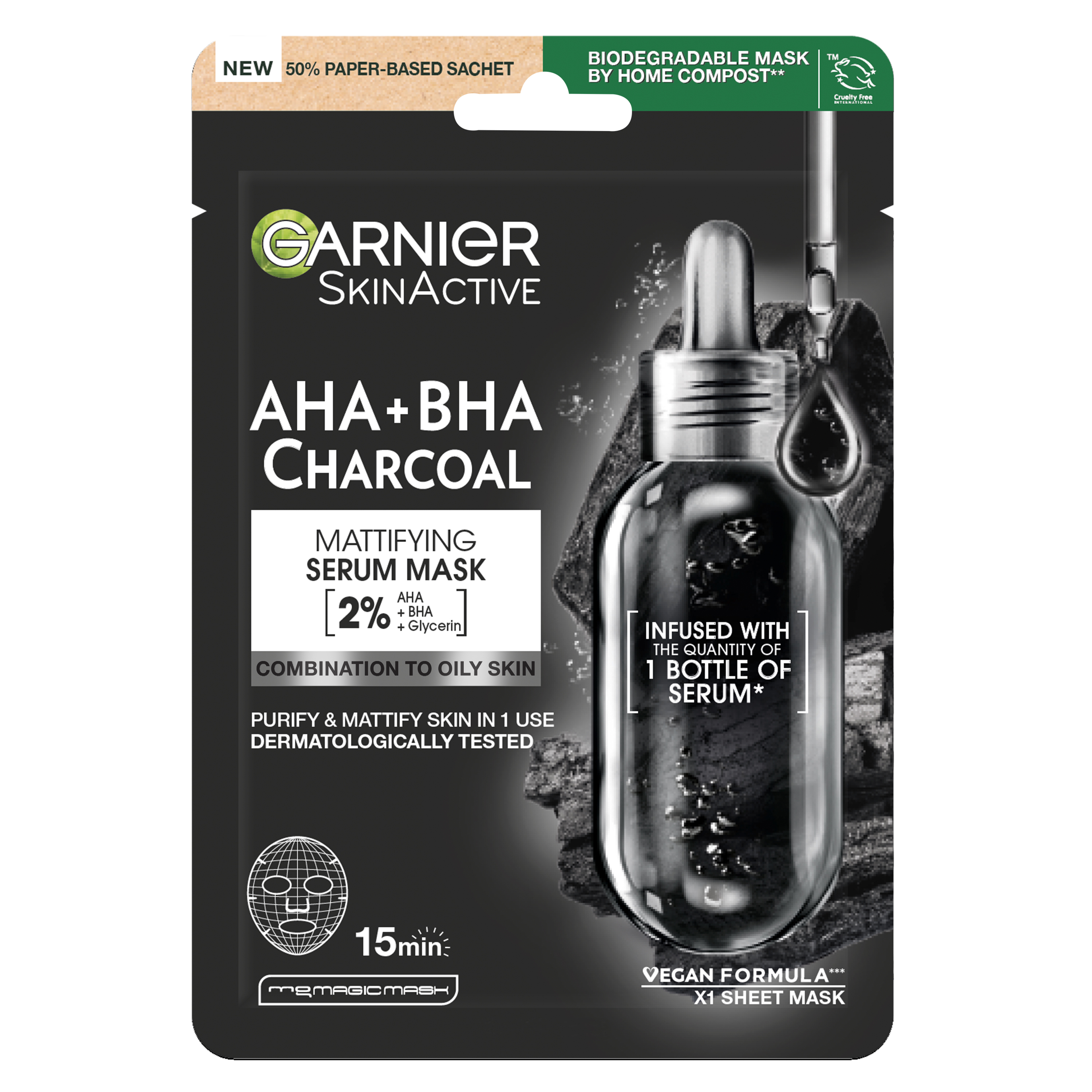 Skin Active Sheetmask Charcoal Black