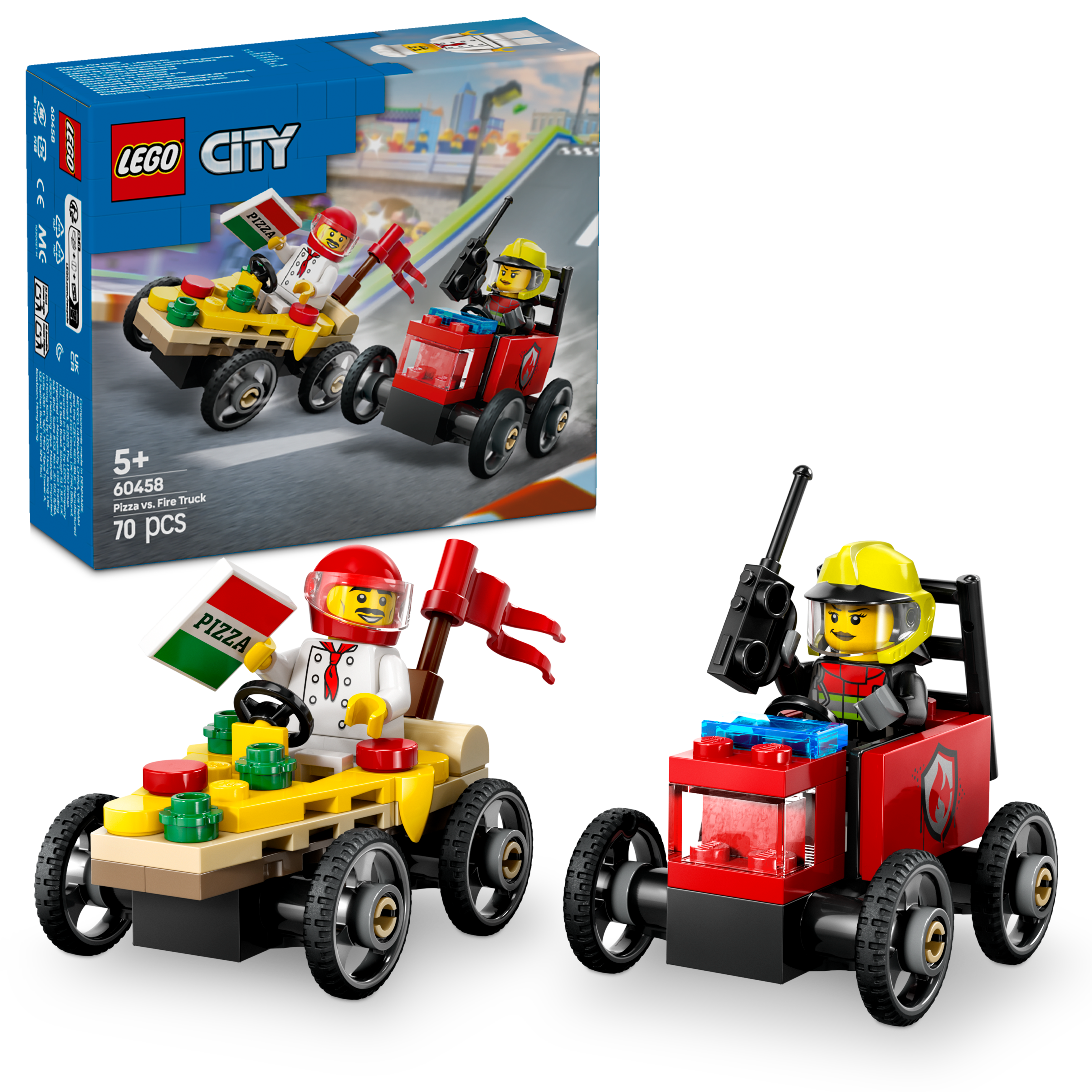 LEGO® City - Pizzabil mot brandbil – racingpaket