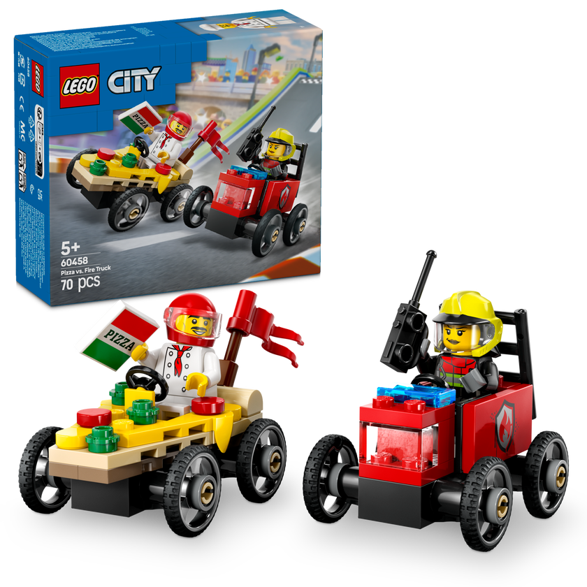 LEGO® City Great Vehicles Pizzabil mot brandbil